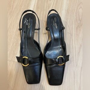 Square toe Kate Spade kitten heels